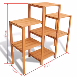 vidaXL Solid Fir Wood Garden Plant Stand Patio Flower Display Shelf Pot Rack