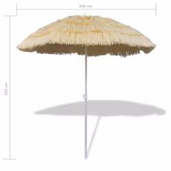 vidaXL Tilt Beach Parasol Hawaii Style Outdoor Umbrella Sun Shelter Canopy - Additional view 4