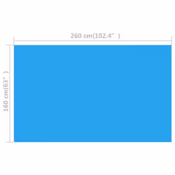 vidaXL Pool Cover Rectangular 260x160cm PE Blue Ground Cloth Base Protector