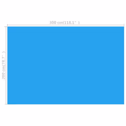 vidaXL Pool Cover Rectangular 300x200cm PE Blue Ground Cloth Base Protector - Additional view 4