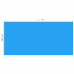 vidaXL Pool Cover Rectangular 450x220cm PE Blue Ground Cloth Base Protector - Additional view 2
