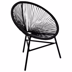 VidaXL 41383, Terrace, Padded seat, Steel, Black, 690 mm, 660 mm