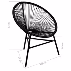 VidaXL 41383 outdoor chair Terrace Padded seat Steel Black