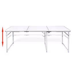 vidaXL Foldable Camping Table Height Adjustable Aluminium 180x60cm Picnic BBQ - Additional view 5