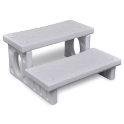 vidaXL Spa Steps White Non-skid Surface Sturdy Swimming Pool Hot Tub Ladder