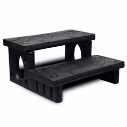 vidaXL Spa Steps Black Non-skid Surface Sturdy Swimming Pool Hot Tub Ladder