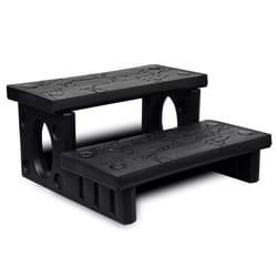 vidaXL Spa Steps Black Non-skid Surface Sturdy Swimming Pool Hot Tub Ladder