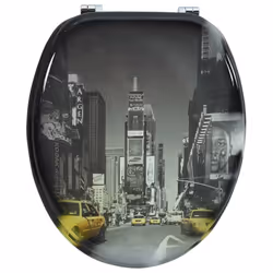 vidaXL Toilet Seat with MDF Lid New York Design Bathroom Furniture Accessory