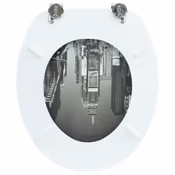 vidaXL Toilet Seat with MDF Lid New York Design Bathroom Furniture Accessory - Additional view 5