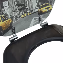 vidaXL Toilet Seat with MDF Lid New York Design Bathroom Furniture Accessory - Additional view 7