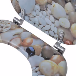 vidaXL Toilet Seat with MDF Lid Pebbles Design Bathroom Furniture Accessory - Additional view 5