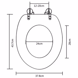 vidaXL Toilet Seat with MDF Lid Pebbles Design Bathroom Furniture Accessory - Additional view 9