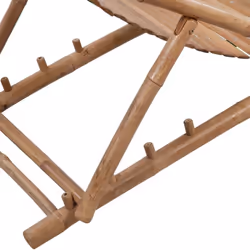 Bamboo Deck Chair with Footrest Furniture Patio Garden Beach Yard Outdoor