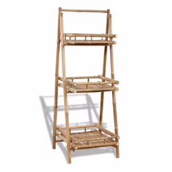 vidaXL 3-Tier Folding Bamboo Plant Rack Plant Stand Flower Stand Display Shelf