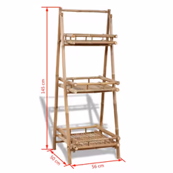 vidaXL 3-Tier Folding Bamboo Plant Rack Plant Stand Flower Stand Display Shelf