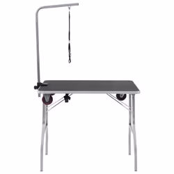 Portable Dog Grooming Table with Castors Foldable Adjustable Noose Arm - Additional view 2
