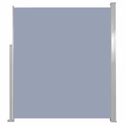 vidaXL Patio Retractable Side Awning 160x300cm Grey Outdoor Terrace Sunshade