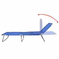 Foldable Sun Lounger with Adjustable Backrest Blue - Additional view 2