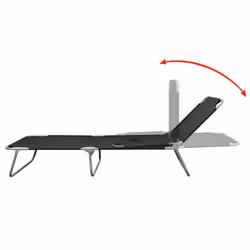 Foldable Sun Lounger with Adjustable Backrest Black - Additional view 2