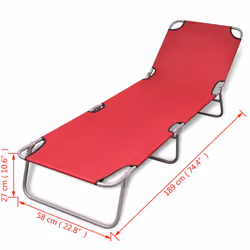 VidaXL 41479 outdoor chair Lounge Padded seat Polyester Red - Additional view 6