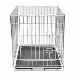 vidaXL Foldable Dog Bench L Metal Pet Transport Travel Carrier Crate Cage - Additional view 2