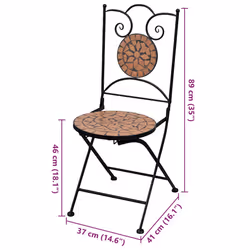 VidaXL 41529 outdoor chair Terrace Ceramic, Iron Terracotta - Additional view 7