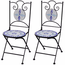VidaXL 41531, Terrace, Ceramic, Iron, Blue, White, 370 mm, 410 mm, 890 mm