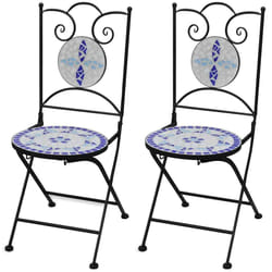 VidaXL 41531 outdoor chair Terrace Ceramic, Iron Blue, White