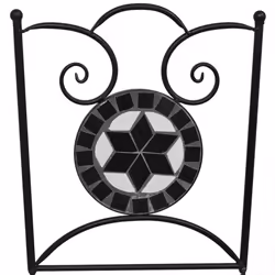 vidaXL 2x Mosaic Bistro Chairs Black and White Outdoor Garden Furniture Seat - Additional view 2