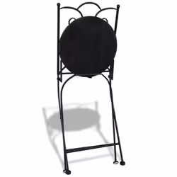 vidaXL 2x Mosaic Bistro Chairs Black and White Outdoor Garden Furniture Seat - Additional view 5