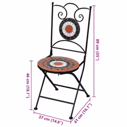 VidaXL 41535 outdoor chair Terrace Ceramic, Iron Terracotta, White - Additional view 7