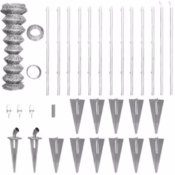 vidaXL Galvanised Chain-Link Fence with Anchor Spike for Post 25x1.25m Barrier