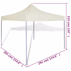 vidaXL Foldable Tent 3x3m Cream Outdoor Garden Marquee Gazebo Canopy Pavilion