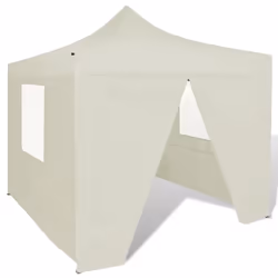 vidaXL Foldable Tent 3x3m with 4 Walls Cream Outdoor Marquee Gazebo Pavilion