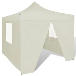 vidaXL Foldable Tent 3x3m with 4 Walls Cream Outdoor Marquee Gazebo Pavilion