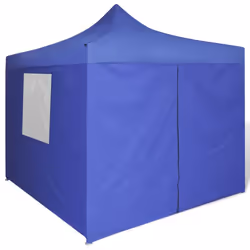 vidaXL Foldable Tent 3x3m with 4 Walls Blue Outdoor Marquee Gazebo Pavilion