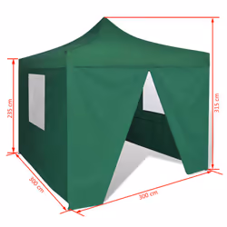 vidaXL Foldable Tent 3x3m with 4 Walls Green Outdoor Marquee Gazebo Pavilion