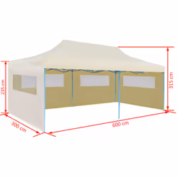 vidaXL Foldable Pop-up Party Tent 3x6m Cream Outdoor Gazebo Marquee Pavilion - Additional view 7