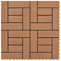 vidaXL 11x WPC Decking Tiles Brown 30x30cm 1mÂ² Patio Bathroom Flooring Carpet
