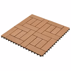 vidaXL 11x WPC Decking Tiles Brown 30x30cm 1mÂ² Patio Bathroom Flooring Carpet