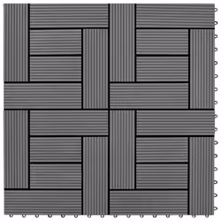 vidaXL 11x WPC Decking Tiles Grey 30x30cm Garden Bathroom Flooring Carpet