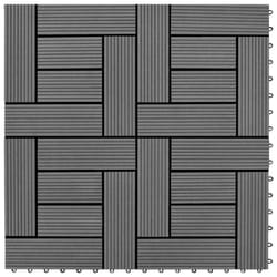 vidaXL 11x WPC Decking Tiles Grey 30x30cm Garden Bathroom Flooring Carpet
