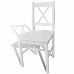 vidaXL 6x Dining Chairs Wood White Home Kitchen Living Room Furniture Seat