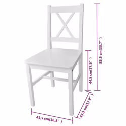 vidaXL 6x Dining Chairs Wood White Home Kitchen Living Room Furniture Seat - Additional view 4