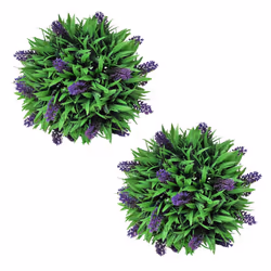 vidaXL 2x Artificial Boxwood Ball with Lavender 28cm Fake Plant Floral Decor