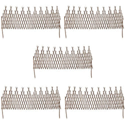 Set of 5 Expandable Garden Natural Willow Trellis Fence 170 x 37 cm