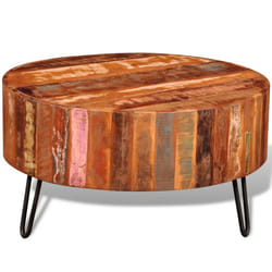 Reclaimed Solid Wood Small Round Living Coffee/Lamp/Side Tables Stands Desks
