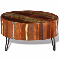 Reclaimed Solid Wood Small Round Living Coffee/Lamp/Side Tables Stands Desks