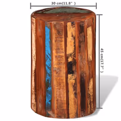 vidaXL Solid Wood Bar Stools Reclaimed Cylinder Plant Lamp Stand Handmade - Additional view 3