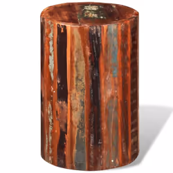 vidaXL Solid Wood Bar Stools Reclaimed Cylinder Plant Lamp Stand Handmade - Additional view 4